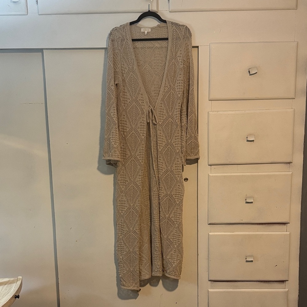 Promesa Light Beige Knit Cardigan duster